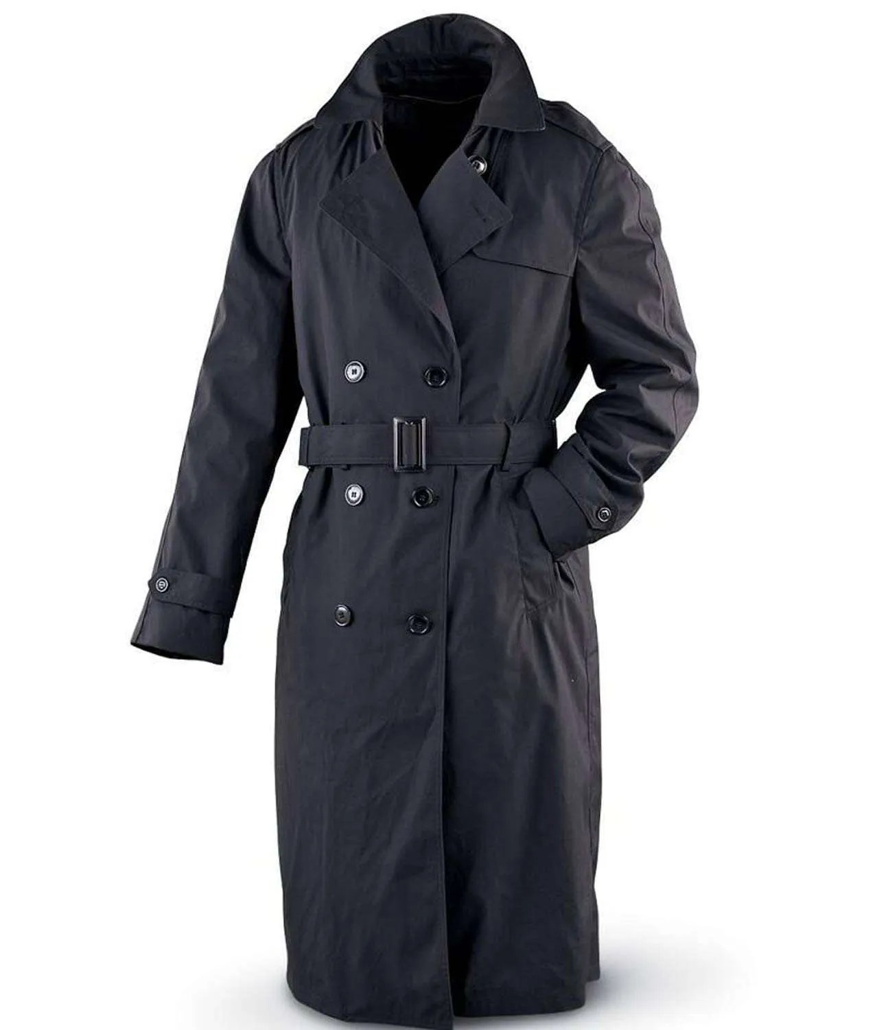Army Trench Coat Black Tradingbasis