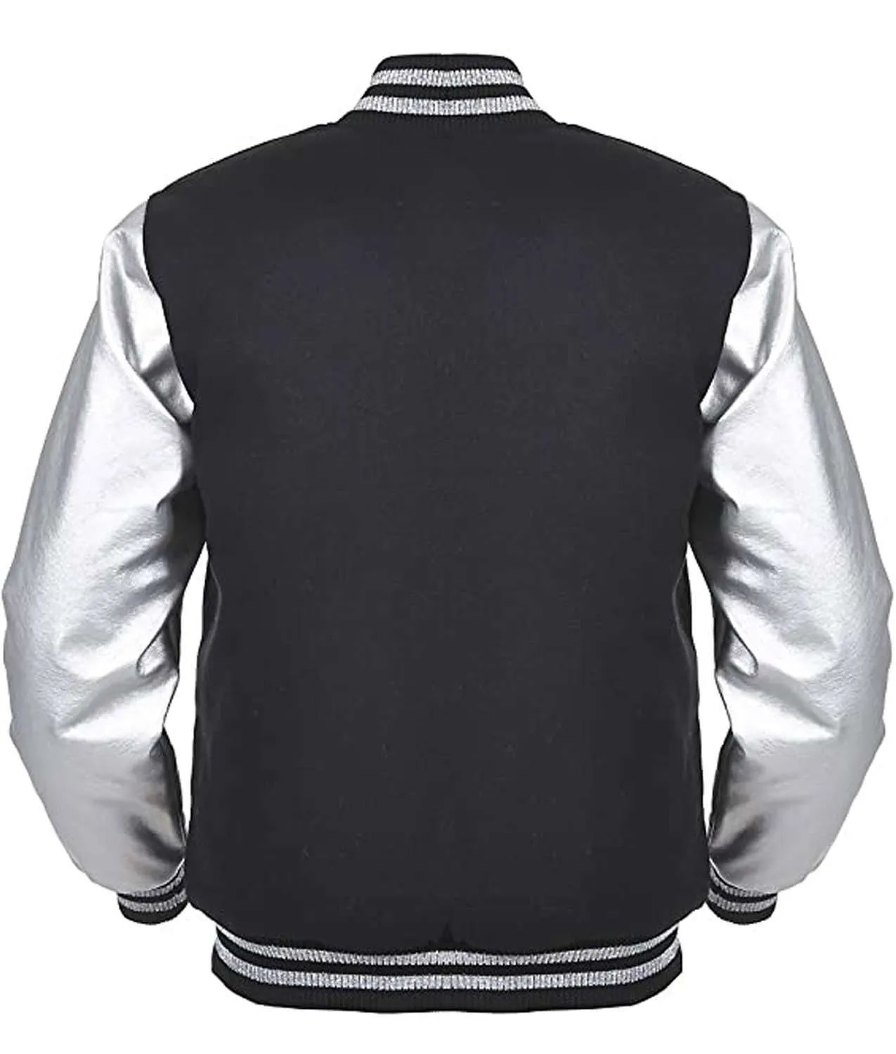 Angel Cola Black and Silver Varsity Jacket Jackets Creator