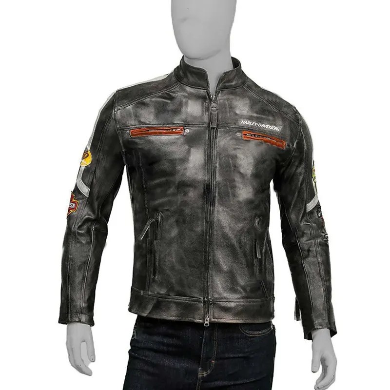 Harley Davidson Distressed Leather Jacket Jackets MOB