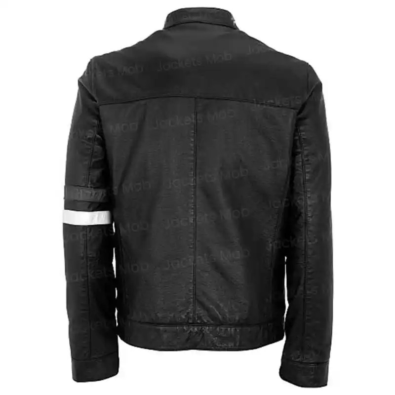 StandUp Collar Black Leather Jacket Jackets MOB
