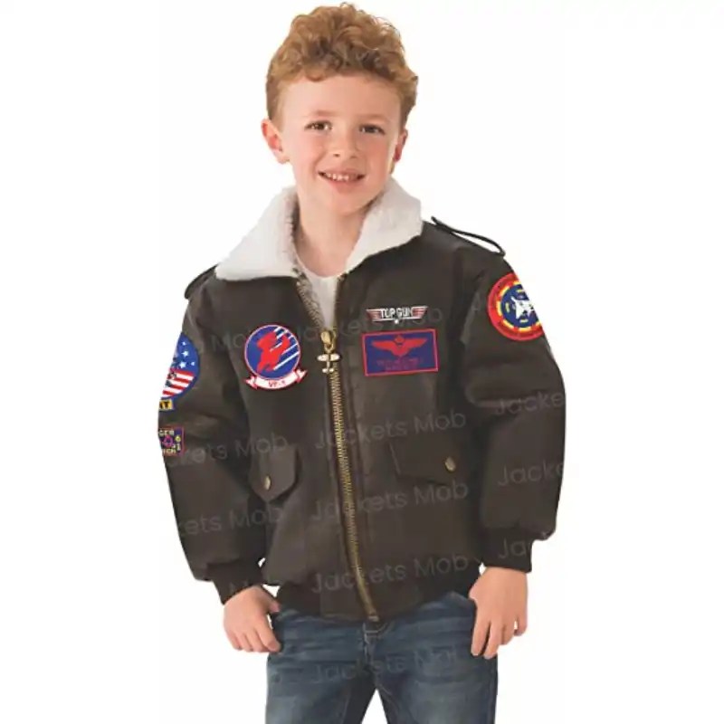Top Gun Child’s Leather Bomber Jacket Jackets MOB