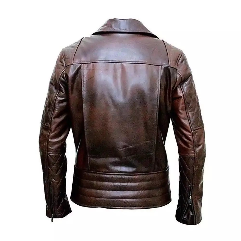Mens Motorcycle Distressed Brown Jacket Jackets MOB