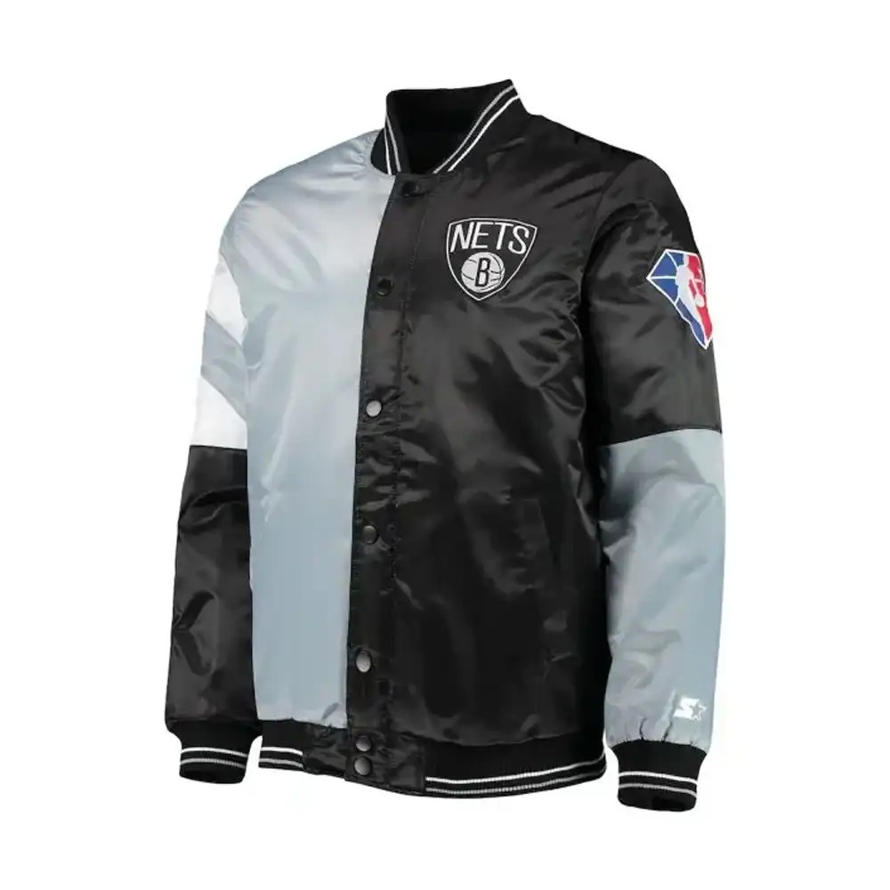 Brooklyn Nets Satin Jacket Jackets MOB