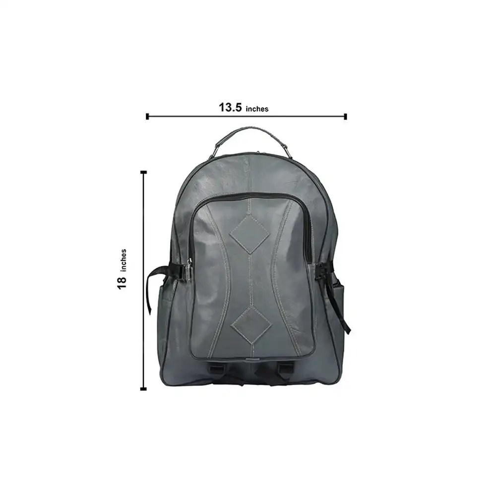Grey Genuine Leather Backpack Jackets MOB