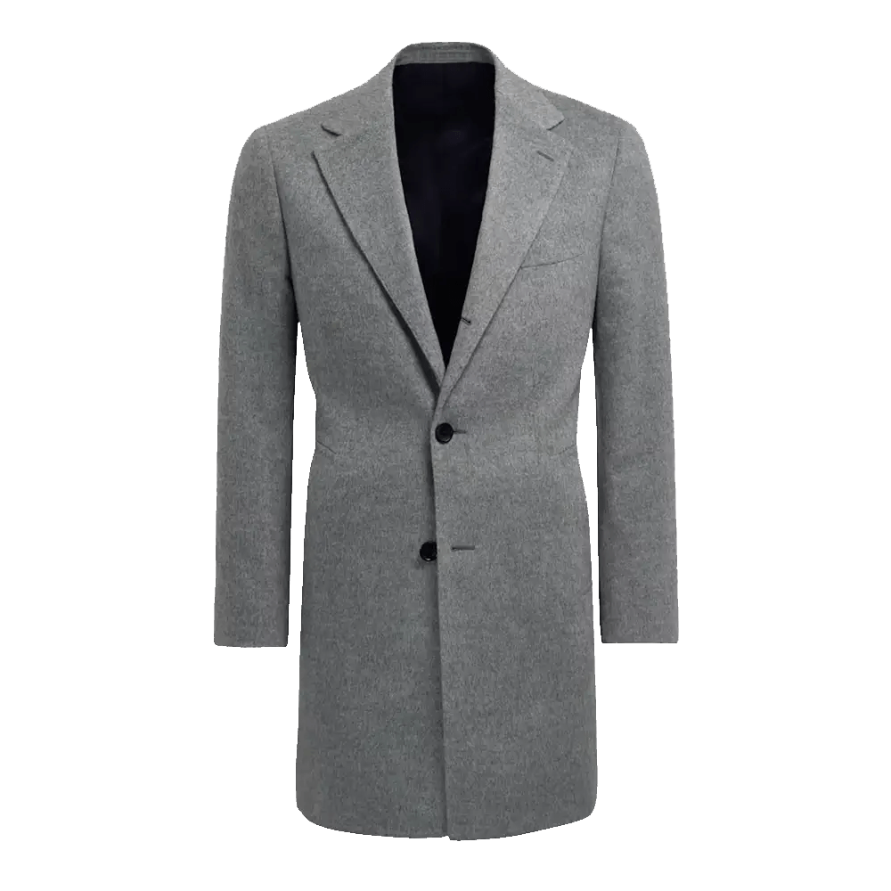 Pure Wool Light Grey Overcoat Jackets MOB