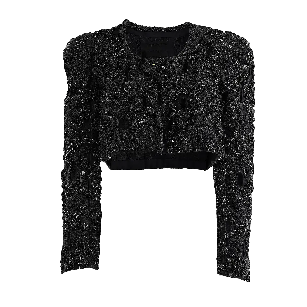 Womens Black Sequin Jacket Jackets MOB