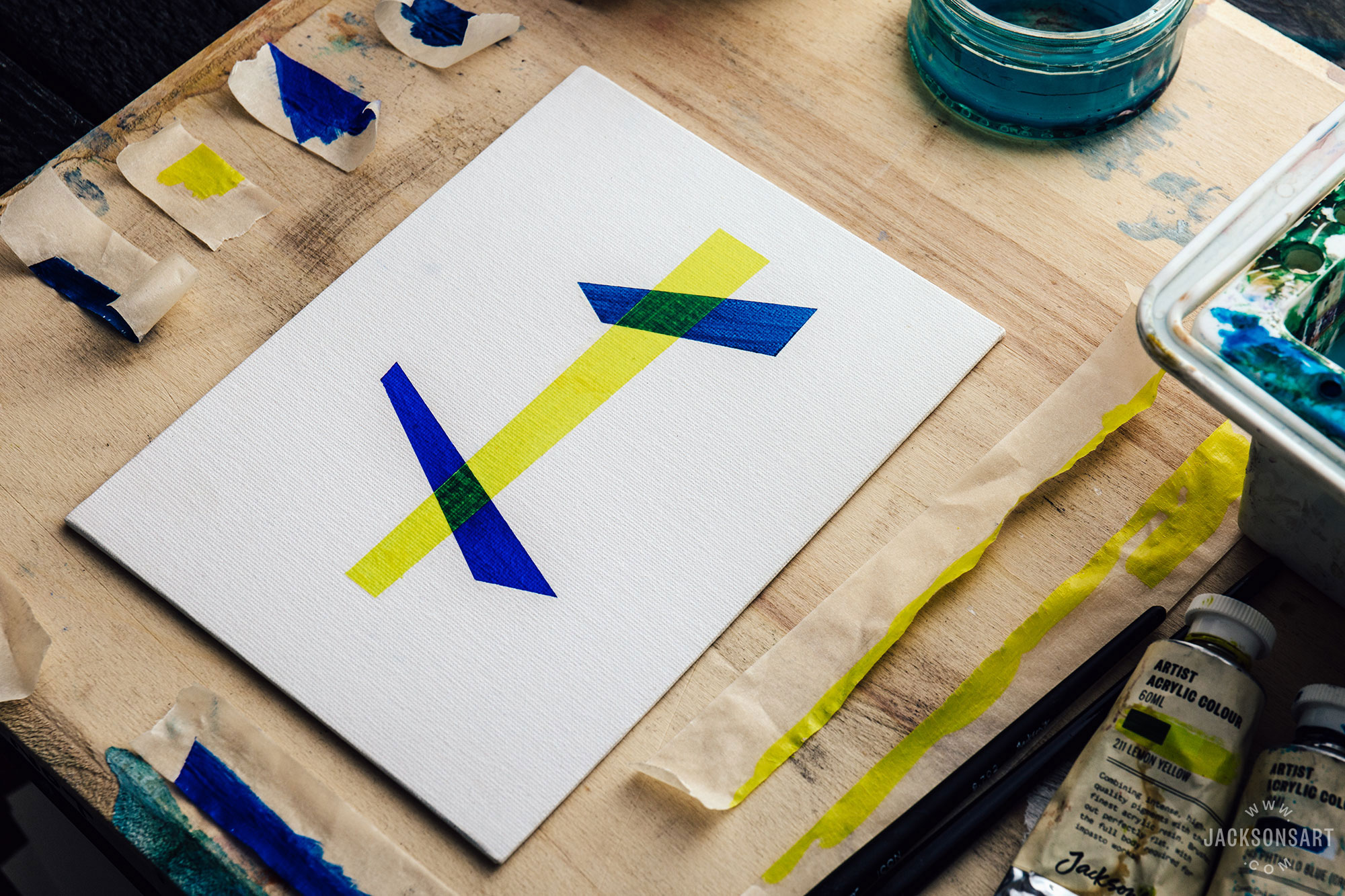Sealing Your Masking Tape for Better Hard Edges in Acrylic Painting
