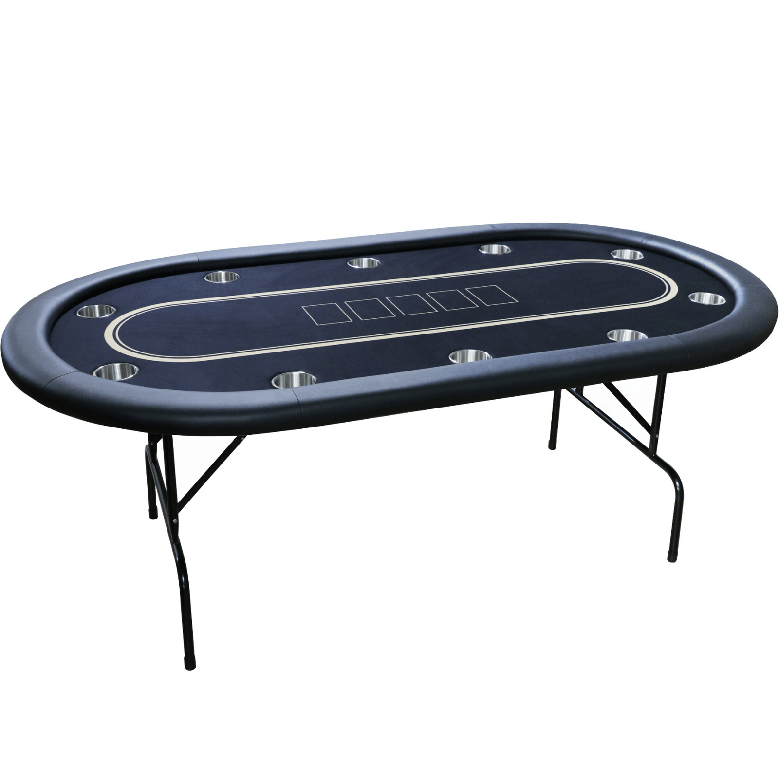 League Series Poker Table Black Felt Design 82" Size 10 Seater