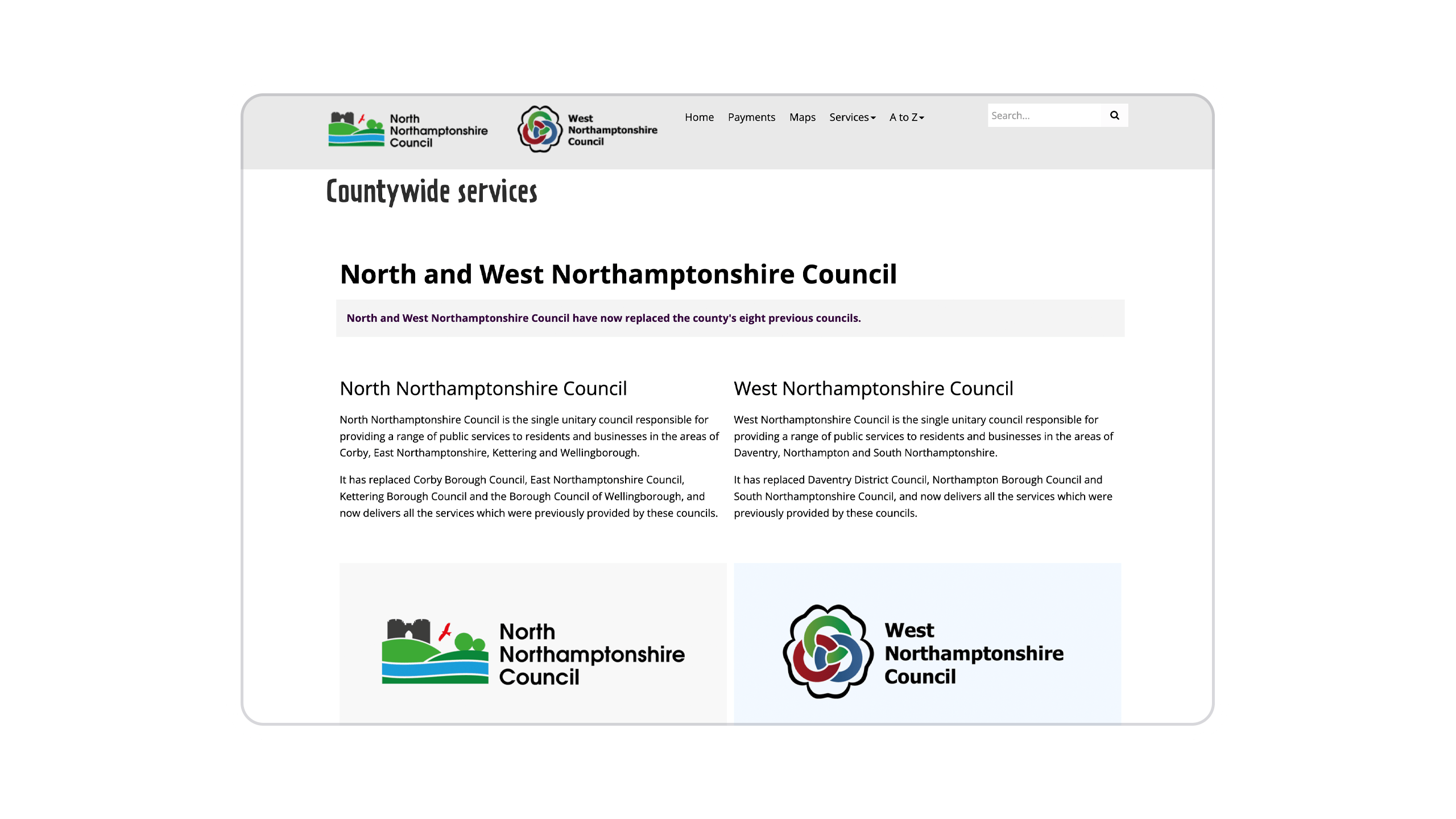 West Northamptonshire and North Northamptonshire Councils Jadu