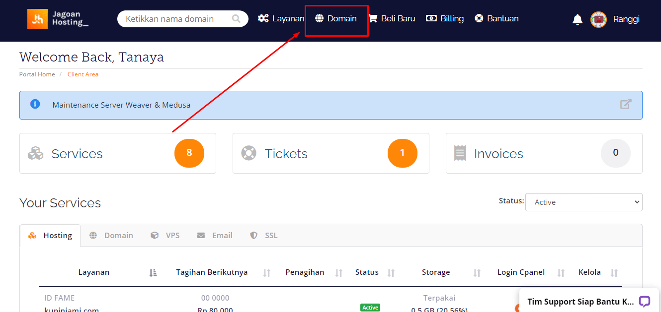 Mengarahkan Domain Ke Hosting Niagahoster