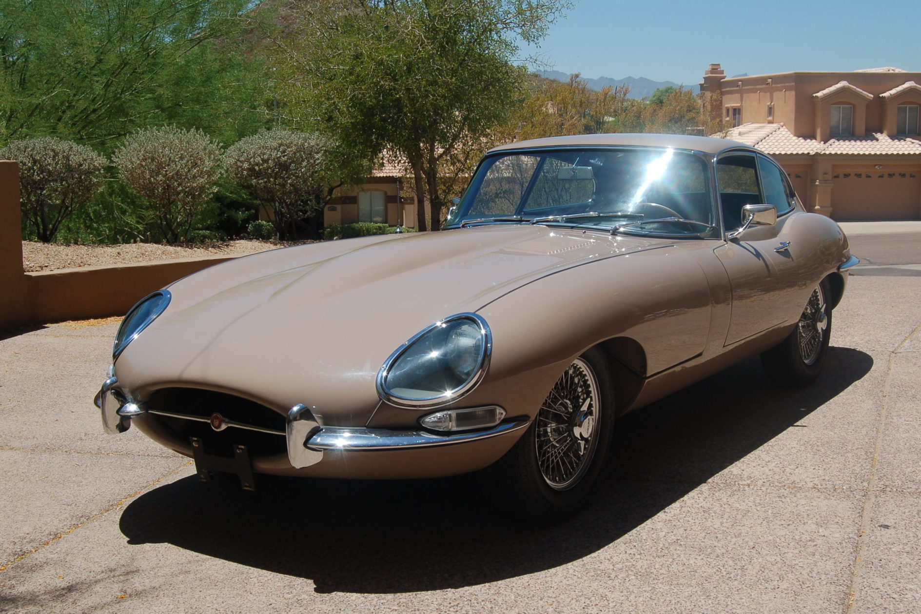 Beautiful Beige EType Coupe Surfaces in Arizona
