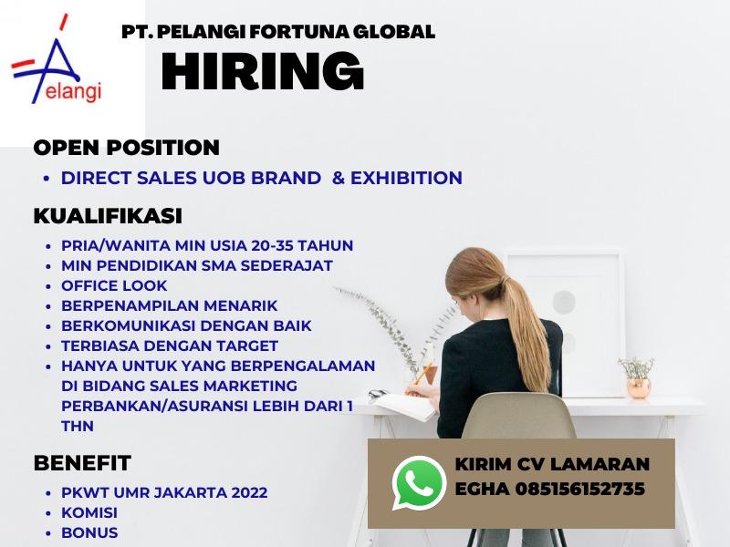 Lowongan Kerja Direct Sales UOB Brand & Exhibition di PT. Pelangi