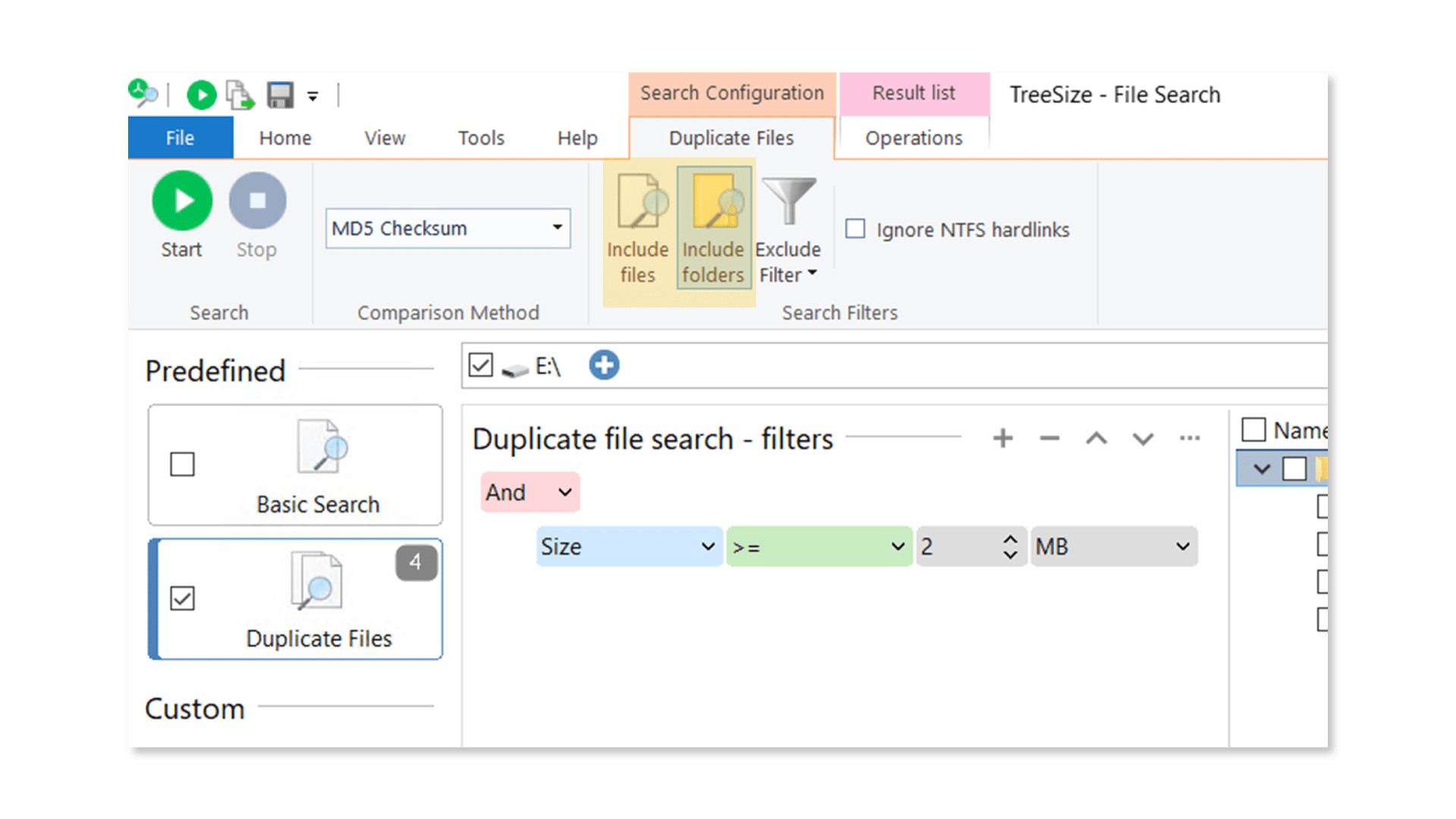 Track down duplicate folders, select new scan targets and search