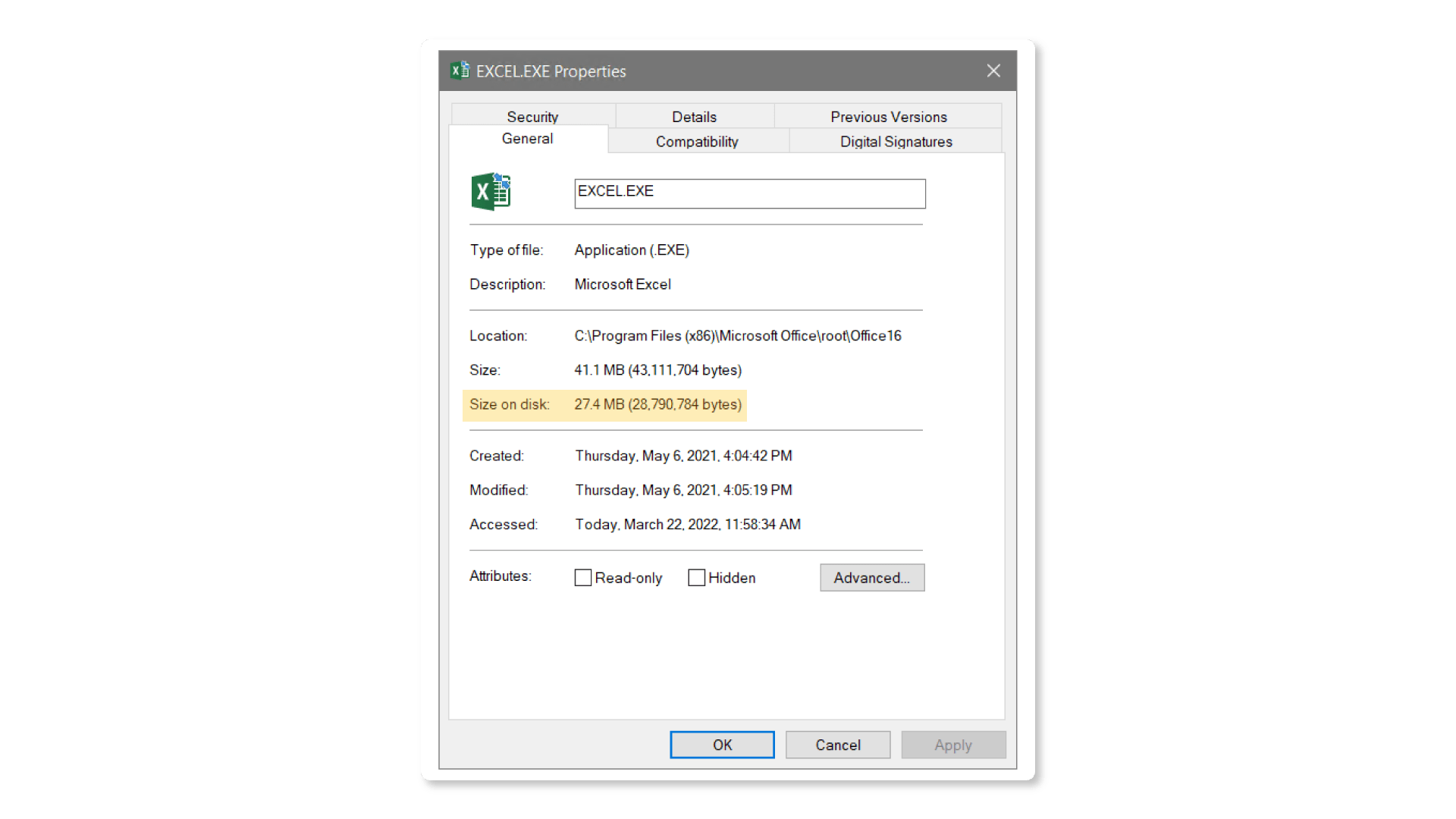 Allocated versus Actual Disk Space JAM Software