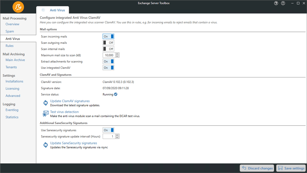 Archive and Security for Exchange Server JAM Software