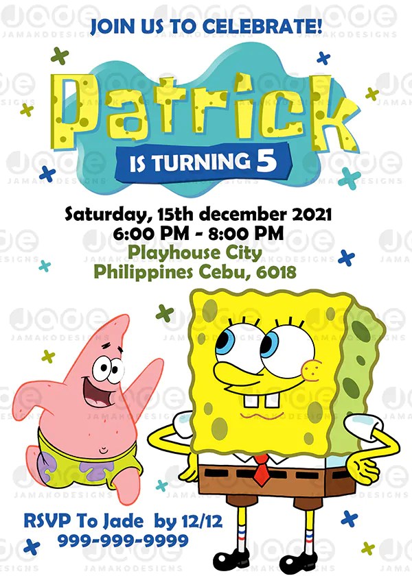 Spongebob Birthday Invitations Templates