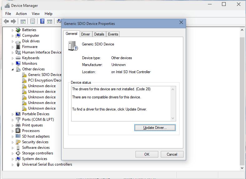 GENERIC SDIO DEVICE DRIVERS