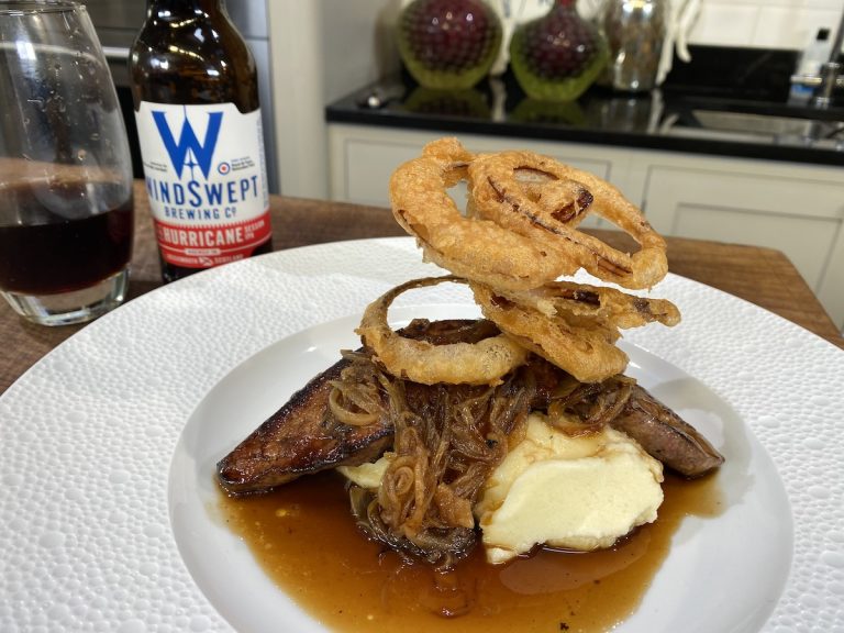 Calves Liver, Onion Gravy, Onion Rings and Mash James Martin Chef
