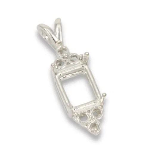 Emerald Six Accented Prenotched Pendant Mounting Jamming Gems