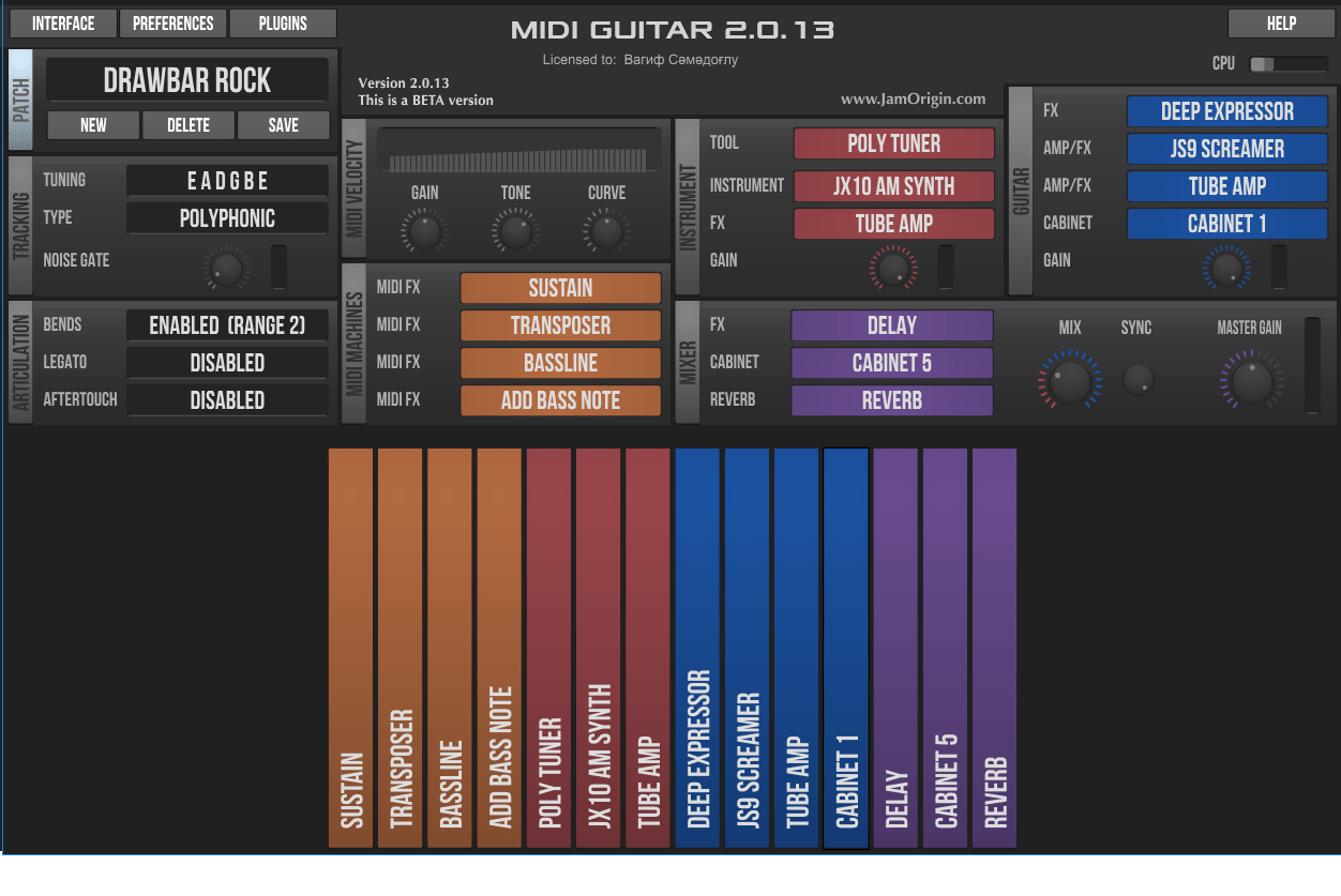 MIDI Bass & MIDI Guitar Features Jam Origin