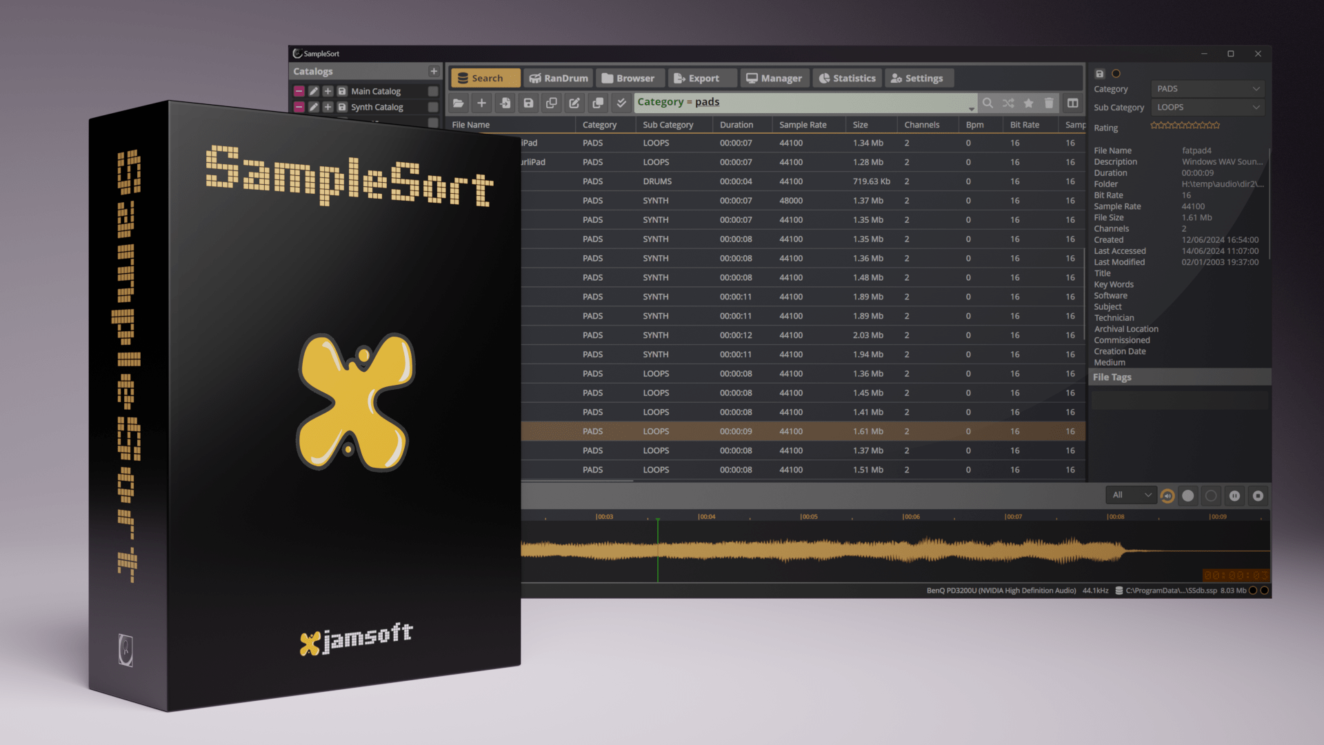 SampleSort Audio File Manager JamSoft
