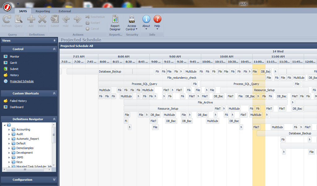 Projected Schedule View (New Feature) JAMS