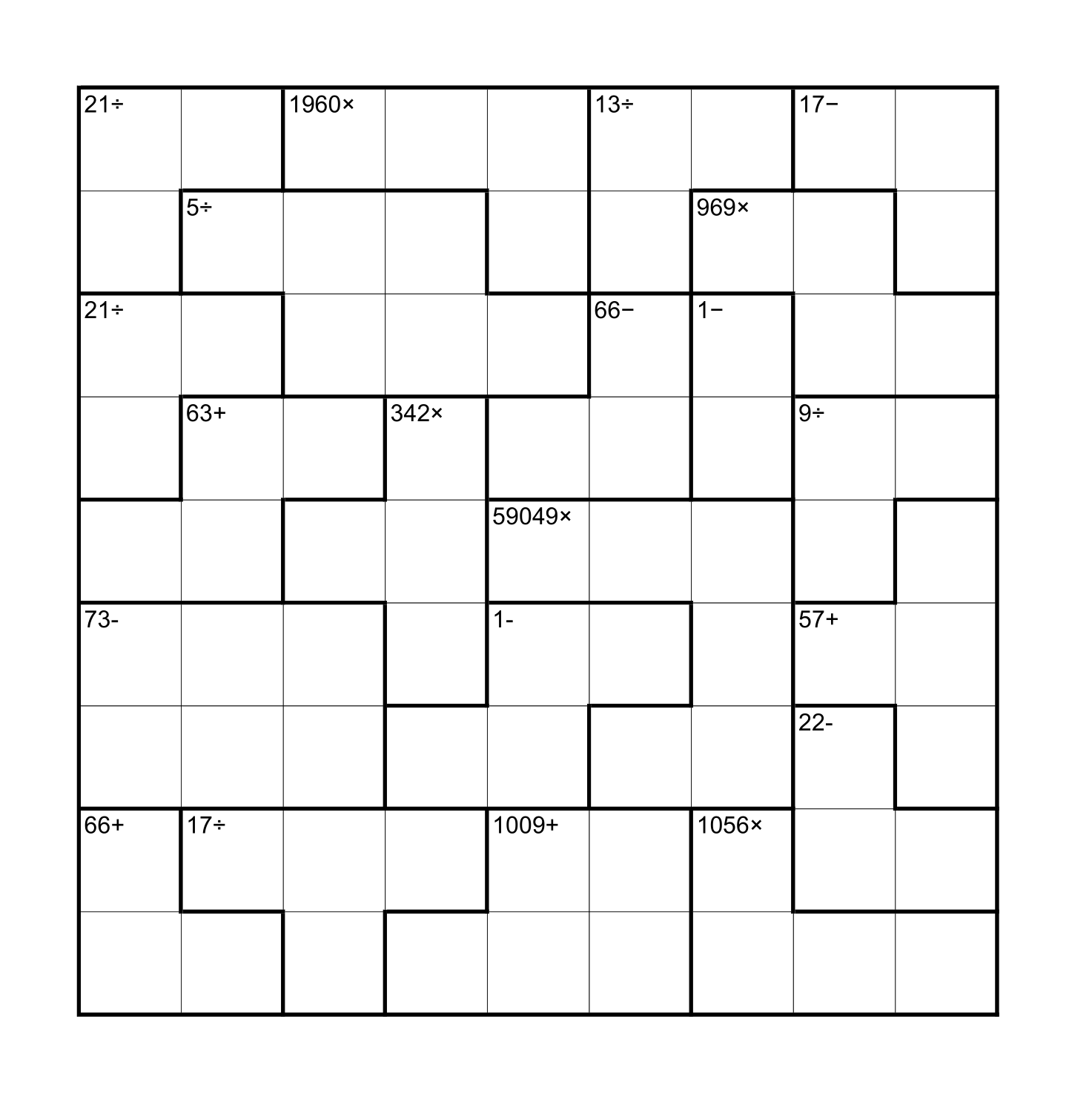 KenKen (Concatenated) Jane Street