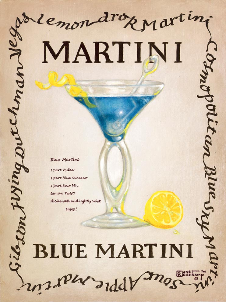 Blue Martini by Kruskamp Original paintings for sale by the artist