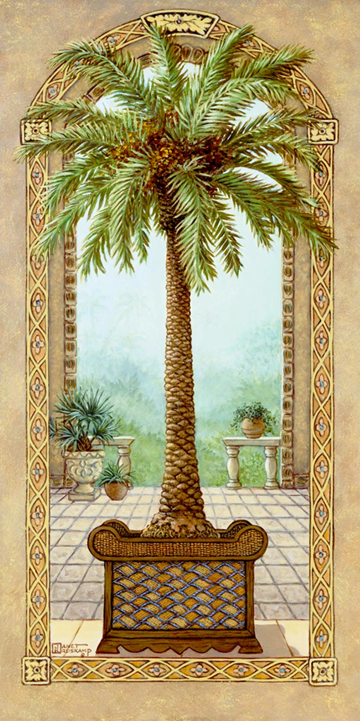 Palm Tree in Basket I by Kruskamp Original Oil