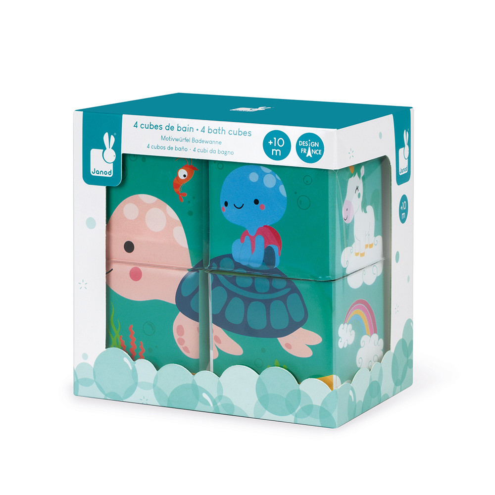 4 Bath Cubes Bath toys Janod J04713