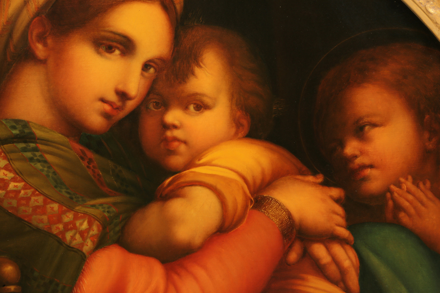 A Fine Italian 19th century oil painting on canvas "La Madonna della