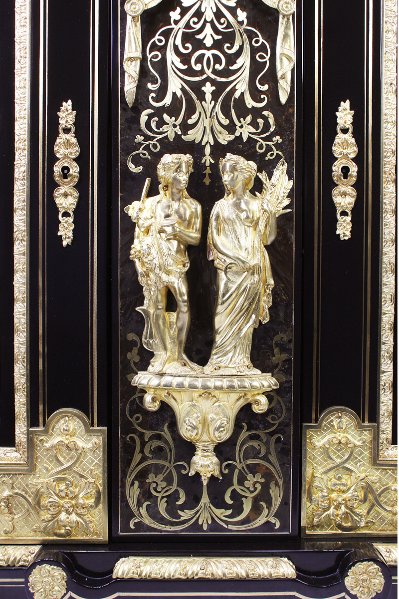 A Fine French Napoleon III Ebonized, GiltBronze Mounted and