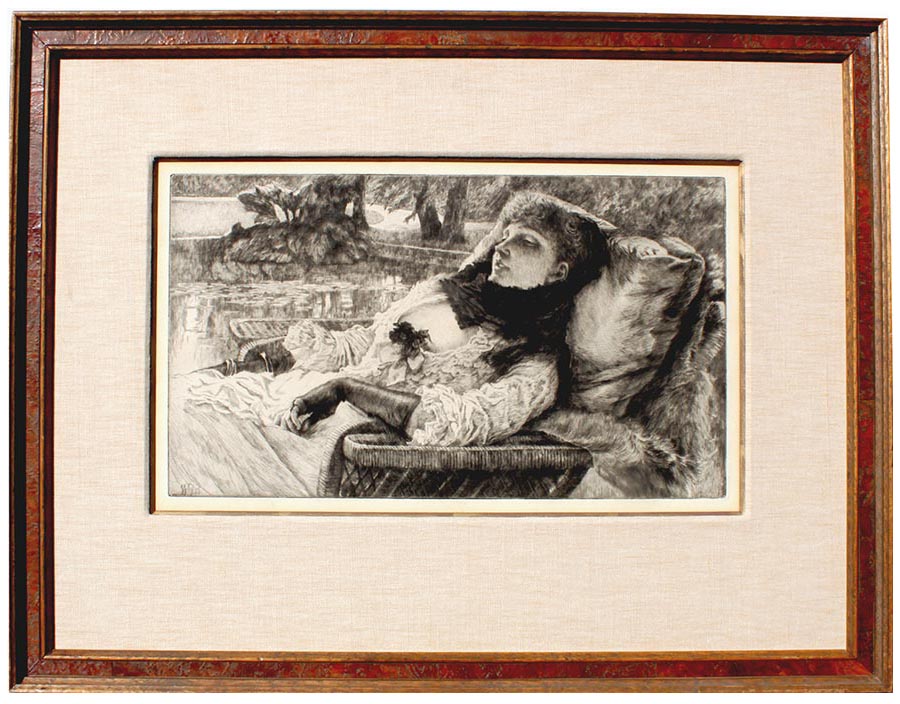 A Fine French 19th Century Etching and Drypoint Titled "Soirée d'été