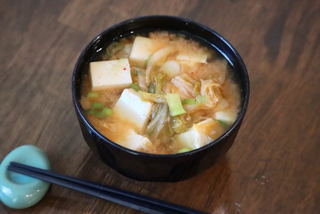 Miso Soup with Kimchi and Tofu Japanese Cooking 101
