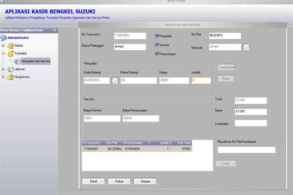 Membuat Program Bengkel Dengan Visual Basic