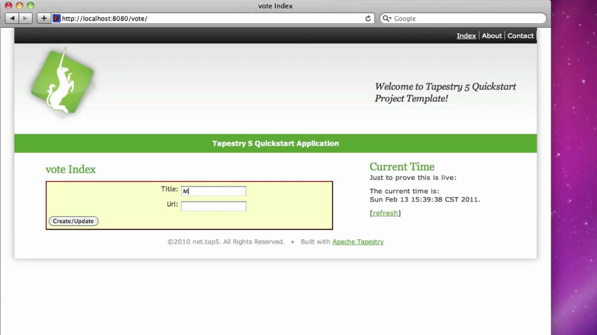 Apache Tapestry Demo