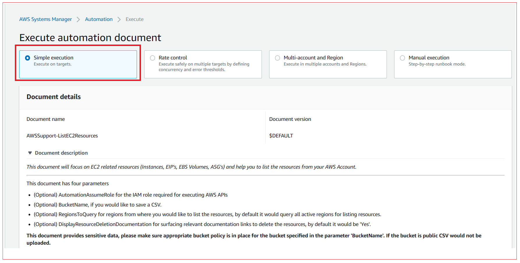 AWS List All Used Resources Run Automation java4coding