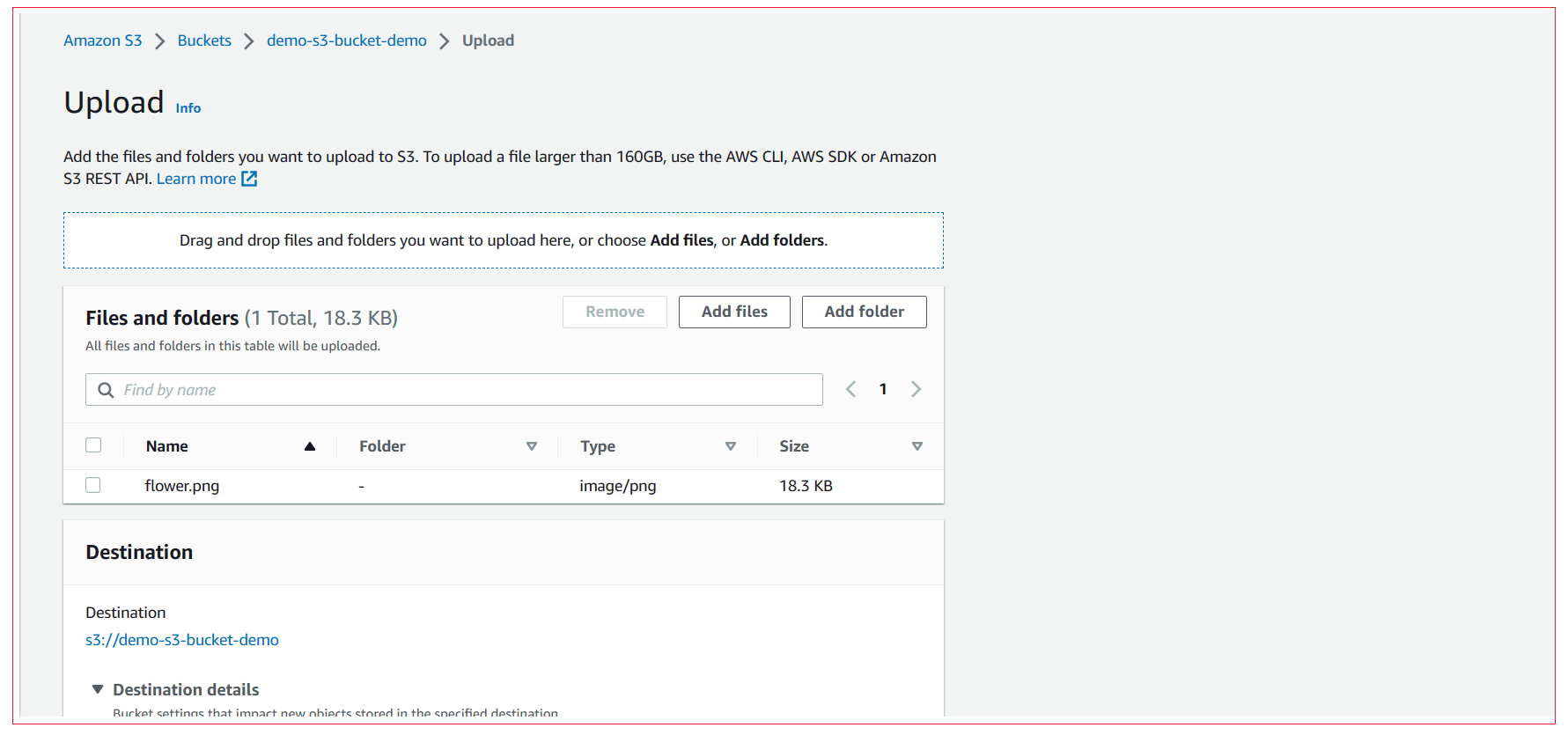 Uploading/downloading objects to S3 bucket from AWS Management Console
