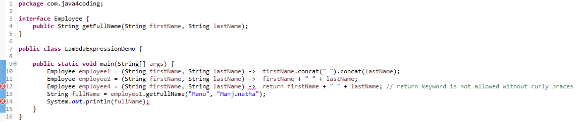 Java Lambda Expressions java4coding