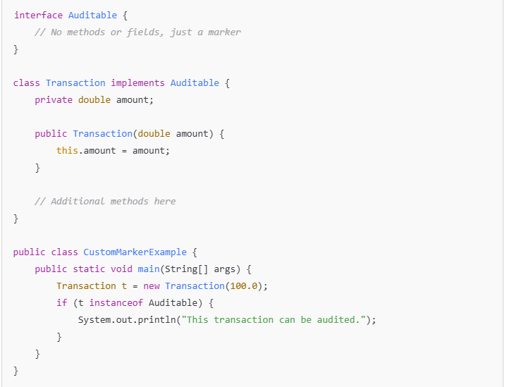 What is a marker interface in Java?