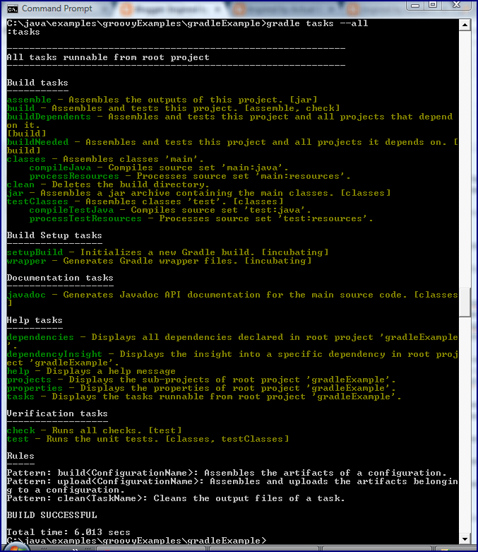 Gradle CommandLine Conveniences
