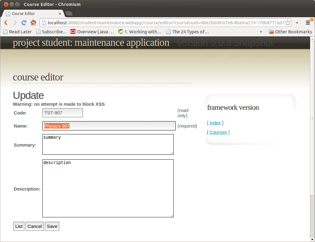 Project Student Maintenance Webapp (editable)