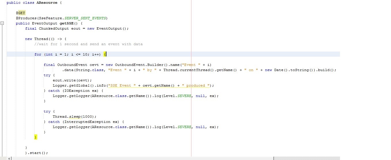 Jersey SSE capability in Glass Fish 4.0.1