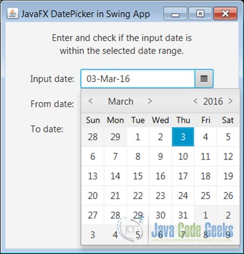 JavaFX 8 DatePicker в приложении Swing