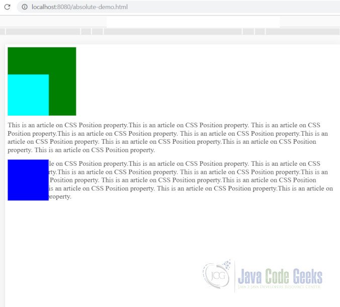 CSS Position Relative vs Position Absolute Java Code Geeks