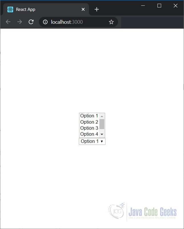 ReactJS Dropdown Example Java Code Geeks