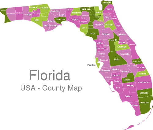Interactive Map Of Florida Counties Florida Countys interactive Javascript Map
