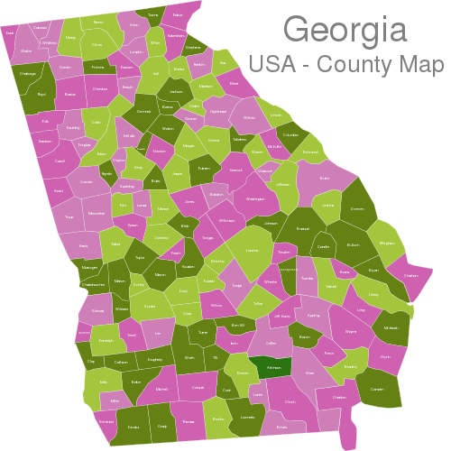 State Of County Map With The County Seats Cccarto Images and