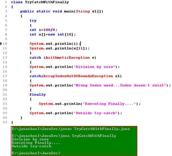 Exceptionhandling in Java