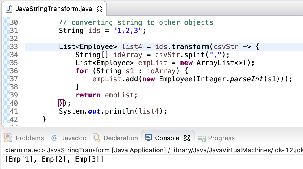 Java String transform() Method 2 RealLife Examples